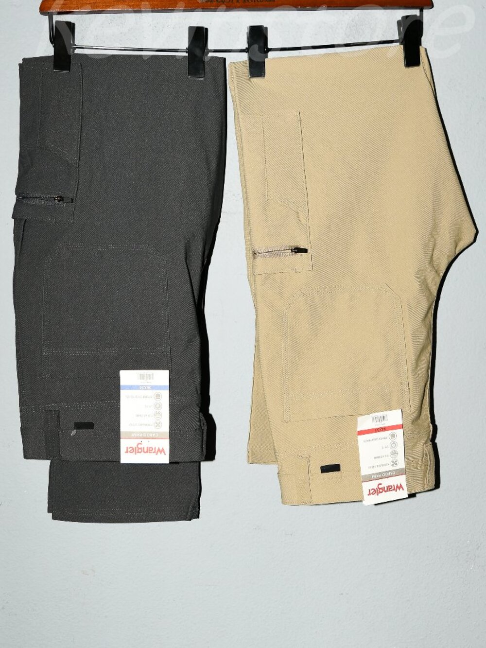 2 pairs Wrangler Men's Tech Cargo Pants. Price is for 2 .